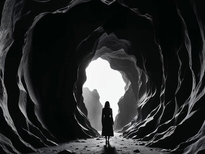 A woman expressing sadness in a dark, solitary place