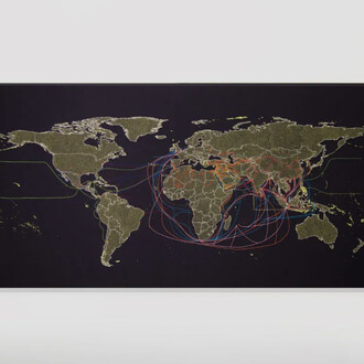 Tiffany Chung, Crossroads of time, vista de la exposición. Cortesía de la Galería Max Estrella