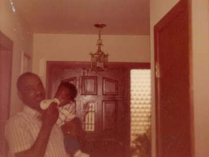 Author's father Alonzo and Jaha, his grandson