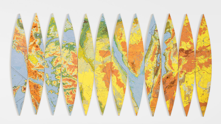 Joyce Kozloff, Spheres of Influence, 2001. Acrylic on canvas, 96 x 192 inches. Courtesy of DC Moore Gallery