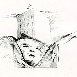 Lux Lindner, El ojo de gran hermano te vigila, 1987. Cortesía de Galería Nora Fisch