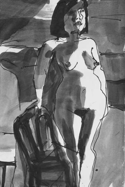 Terry St. John | Thai Model #12, 2019 | Ink and pen on paper | 22 x 15 inches