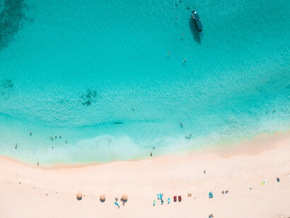 The beach of Saint Martin, in the Caribbean