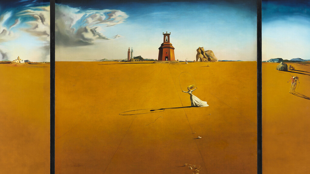 Salvador Dalì: Landsacape with a Girl Skipping Rope, 1936. Museo Boijmans Van Beuningen, Rotterdam, photo Studio Tromp © Salvador Dalì, Fundacio Gala Salvador Dalì by SIAE 2018