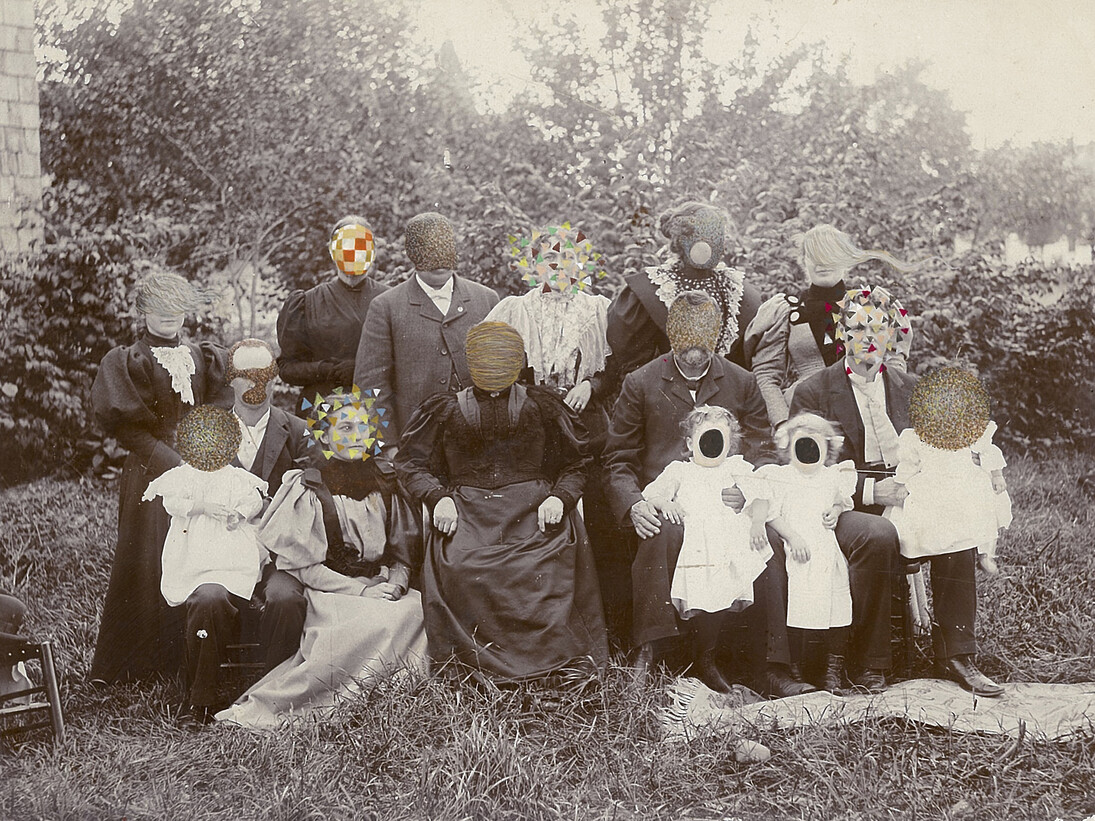 Tom Butler, The Frosts, 2014, Gouache on Albumen print, 30.5 x 25.4 cm