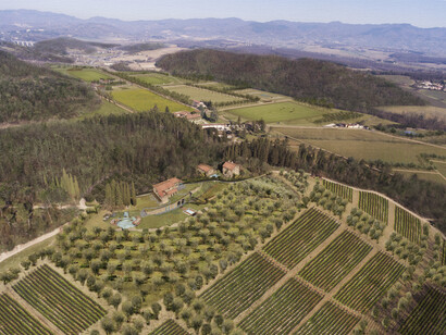 Il Castello di Cafaggiolo visto dall'alto