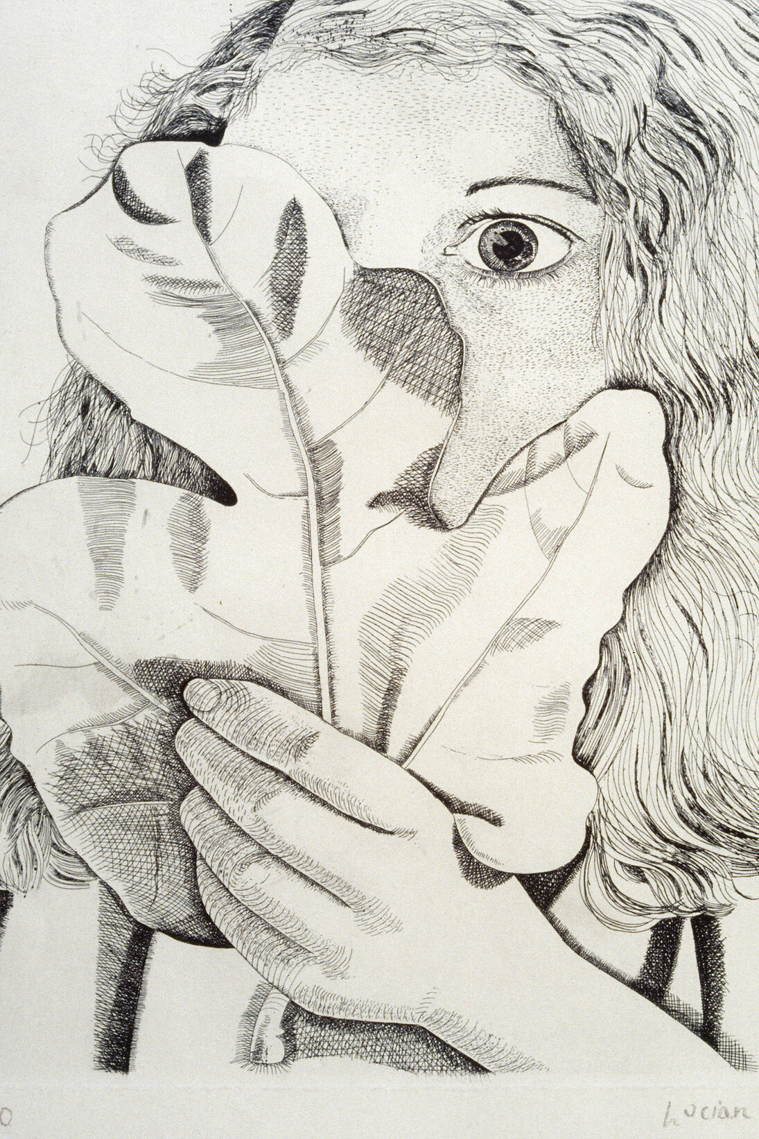 Lucian Freud (1922-2011), Girl with Fig Leaf, 1947, Etching, no.1 of an edition of 10, 29.5 x 23.5 cm
© The Lucian Freud Archive / Bridgeman Images