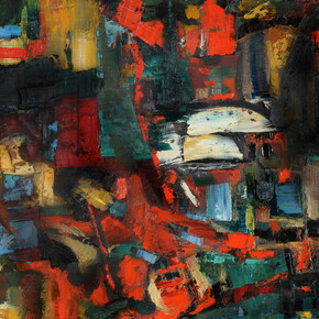 Terry Firkins, Descent from the Cross, Oil on Canvas,30” x 30”, Courtesy of Agora Gallery