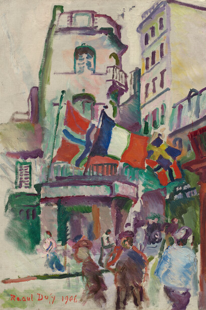 Raoul Dufy, 14 de julio, El Havre, 1906, óleo sobre lienzo, 54,6 x 37,8 cm. National Gallery of Art,
Washington, D.C. Colección de Mr. y Mrs. Paul Mellon. ©Raoul Dufy / VEGAP / Madrid, 2015