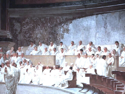 Ciceron denuncia a Catilina, obra de Cesare Maccari (1840-1919)
