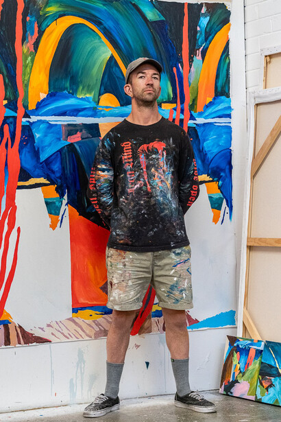 Sam Octigan in the studio. Courtesy of Backwoods Gallery