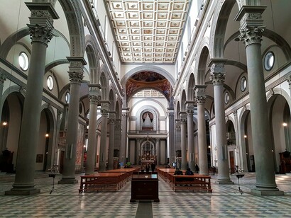 Basilica di San Lorenzo, interni di Brunelleschi