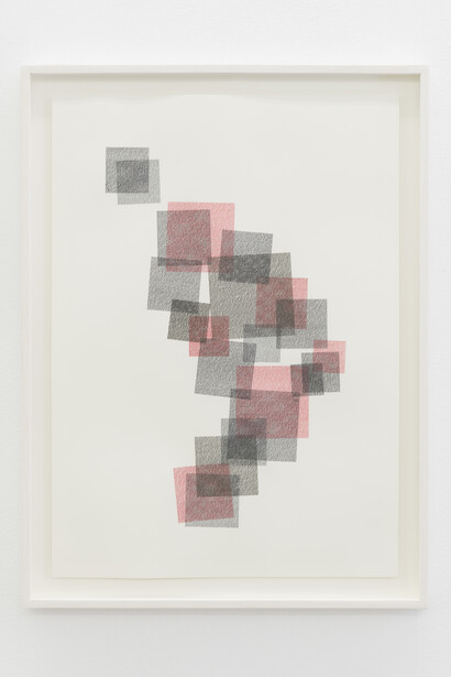 Ignacio Uriarte, Untitled (Square Overlay 5), 2021, typewriter on paper, 54 × 38,9 cm (21 1/4 × 15 3/8 inches). Courtesy of NoguerasBlanchard, Barcelona/Madrid. Photography Roberto Ruiz