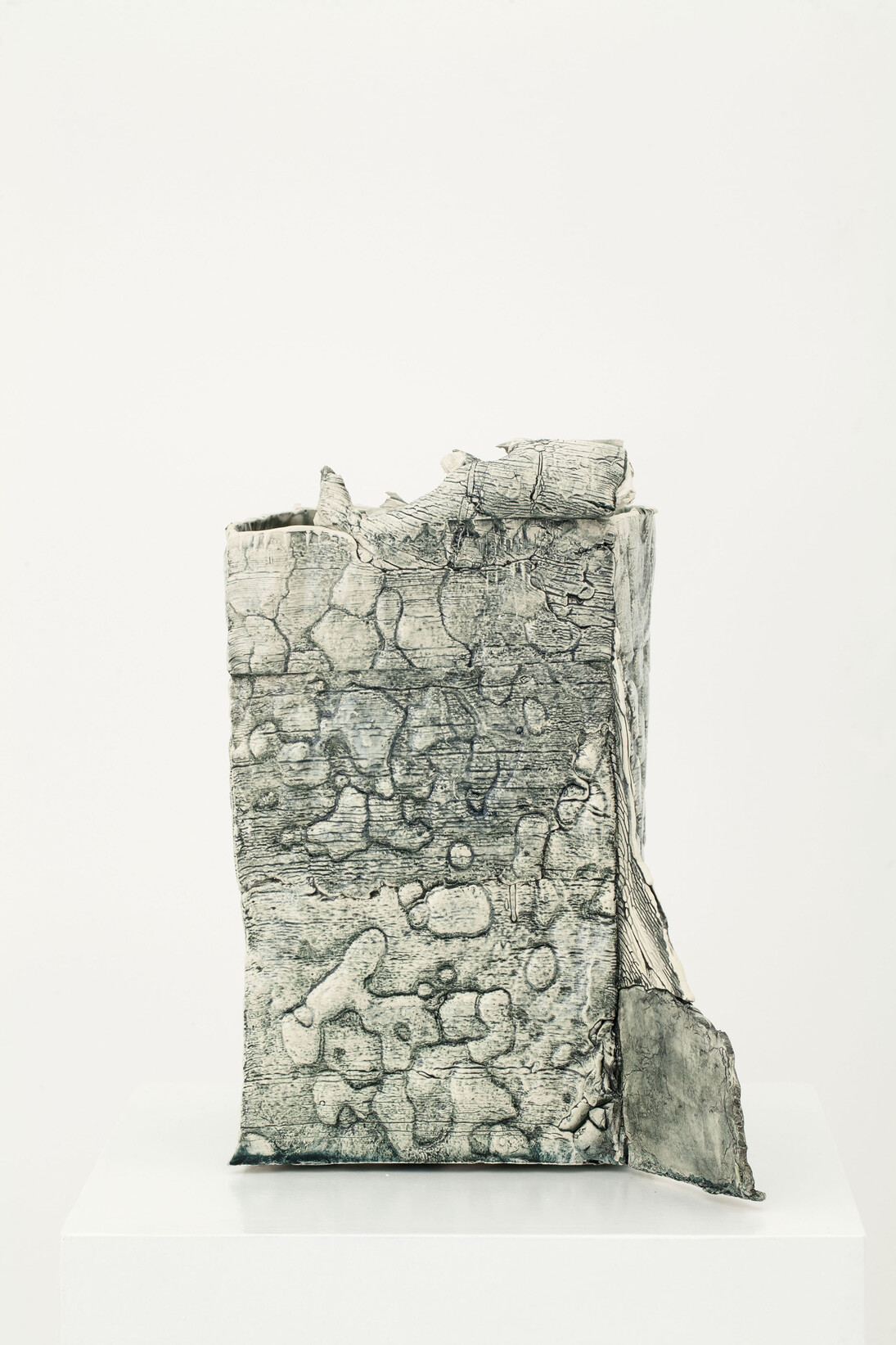 NO LOOSE ENDS FOR THE WIND" (2016)
Enamelled earthenware
Height : 11 in - Width : 9 1/16 in