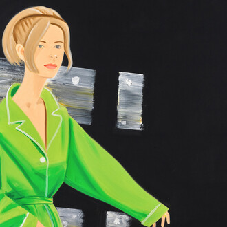 Alex Katz, Yvonne in green (detail), 1995. Courtesy of Opera Gallery