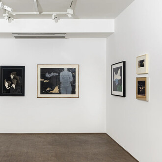 Vasundhara Tewari Broota, Woman song | Looking back, exhibition view. Courtesy of Vadehra Art Gallery