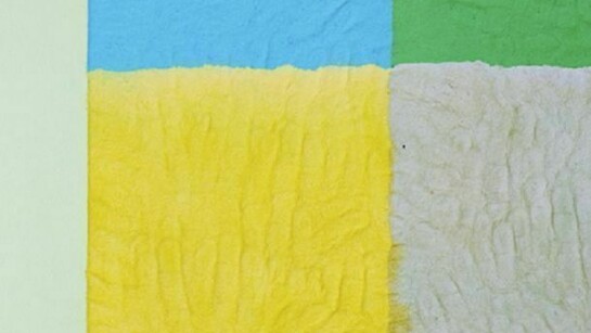 David Scanavino, untitled (construction paper vrs 2), detail, 2013, archival pigmented paper pulp, 48 x 36 inches