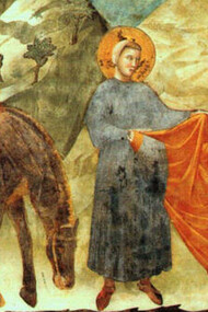 Giotto. San Francesco dona il mantello a un povero
