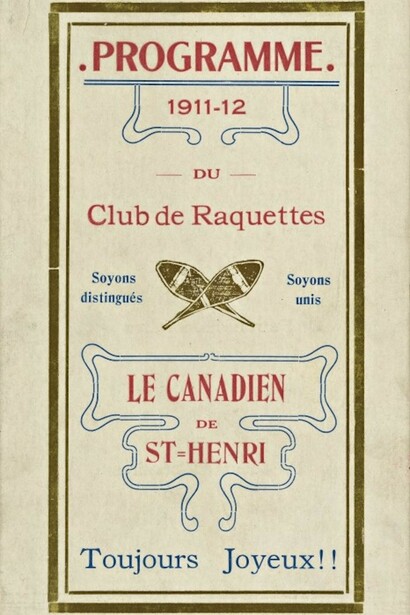 1911-1912 Program for Le Canadien de St-Henri Snowshoe Club. Gift of Mrs. Irene Jensen, P163/B.01 © McCord Museum