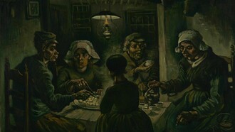 En su obra "Los comedores de patatas" (1885), Vincent Van Gogh realiza un retrato dinámico y de tonos oscuros de una familia alrededor de su mesa de comedor, donde plasma la desesperanza de las personas campesinas del momento