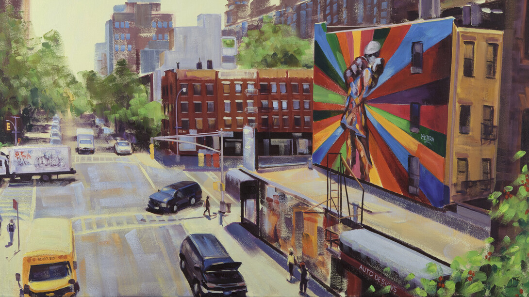 Ellen Bradshaw, Spring fever, 10th Ave and 25th Sta (detail). Courtesy of Pleiades Gallery 