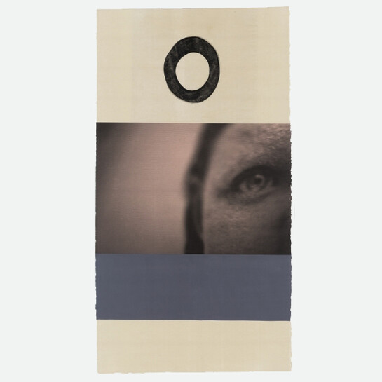 Ann Hamilton, visite vi lithographic chine collé on screen print with collaged fabric, Courtesy of Ann Hamilton, Gemini G.E.L. and Robischon Gallery