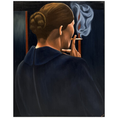 Olivia Chigas, Everywhere the Pallid Waiting, oil on canvas, 29.75x24 inches. Courtesy of the artist and VillageOneArt, NYC 
