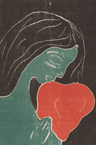 Edvard Munch, Girl with the Heart, 1899, color woodcut, National Gallery of Art, Washington, The Epstein Family Collection, given by their children, David, James, Richard, Miles and Sarah Carianne, in Honor of the 50th Anniversary of the National Gallery of Art, 1991.32.1