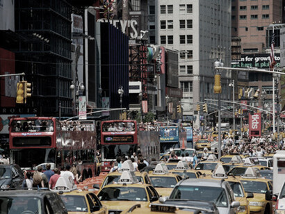Traffic jammed streets