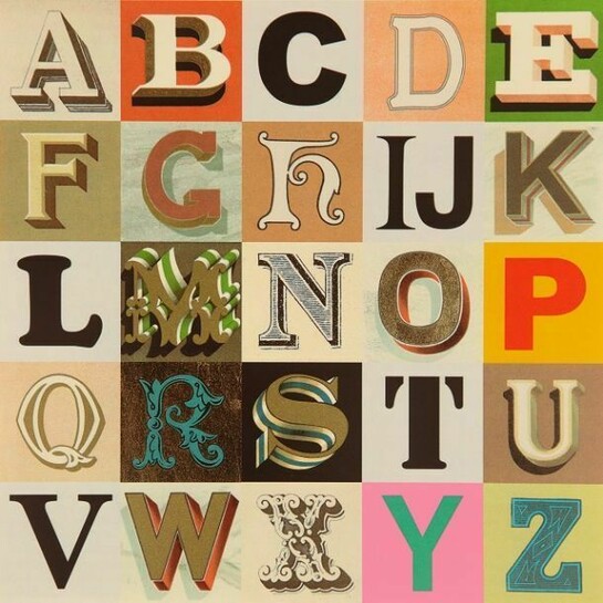 Peter Blake, Appropriated Alphabets 7, 2013, Silkscreen print, Edition of 100