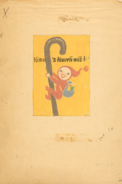 Bozzetto per manifesto «Knorr» (1955 circa). Autore: Hans Tomamichel. Committente: Società Anonima dei Prodotti Alimentari Knorr | Unilever Schweiz GmbH