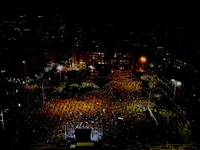 Protesta contra Netanyahu con medidas de distanciamiento social a causa del coronavirus