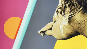 Dani Marie, It’s just a sunrise darling, 2022 , acrylic paint, paper, glue 