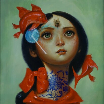 Jesús Aguado, Super! (detail), Acrylic on wood panel, 50 x 40 cm. Courtesy of DCG and the artist