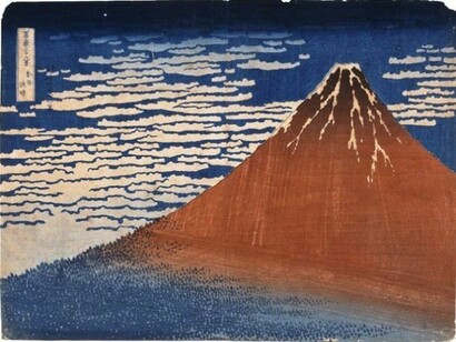 Katsushika Hokusai, Warm Breeze, Fair Weather (The Red Fuji) from the series Thirty-six Views of Mt. Fuji, c.1830  
