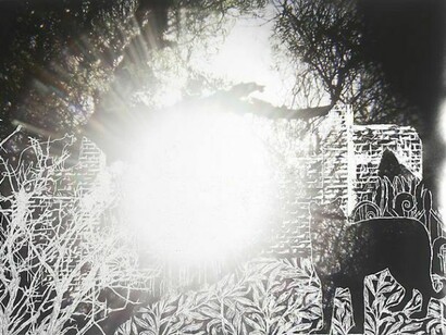 Christopher Russell, Aftermath #16, 2013, Pigment print scratched with a razor, 21 x 33 inches