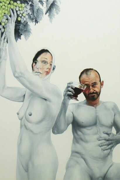 Face FS136 The Good Wine, 2013, 63 x 49 ¼ inches, 160 x 125 cm - oil on canvas