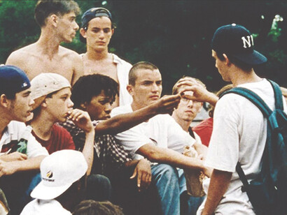 The kids: a creepy older man (Larry Clark) invaded the lives of underprivileged teenaged skaters in New York