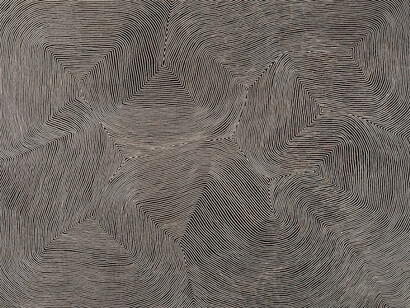 Warlimpirrnga Tjapatjarri, Mamultjunkunya, 2009, Synthetic polymer paint on canvas, 72 x 96 inches, © The artist licensed by Aboriginal Artists Agency Ltd, courtesy Papunya Tula Artists. Photo: Sid Hoeltzell