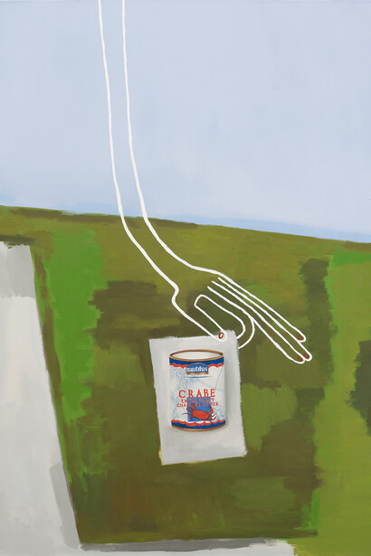 Sophie Ullrich, Frühstück im Freien, 2021, olio su tela, 130x100 cm. Courtesy of Tube Culture Hall 