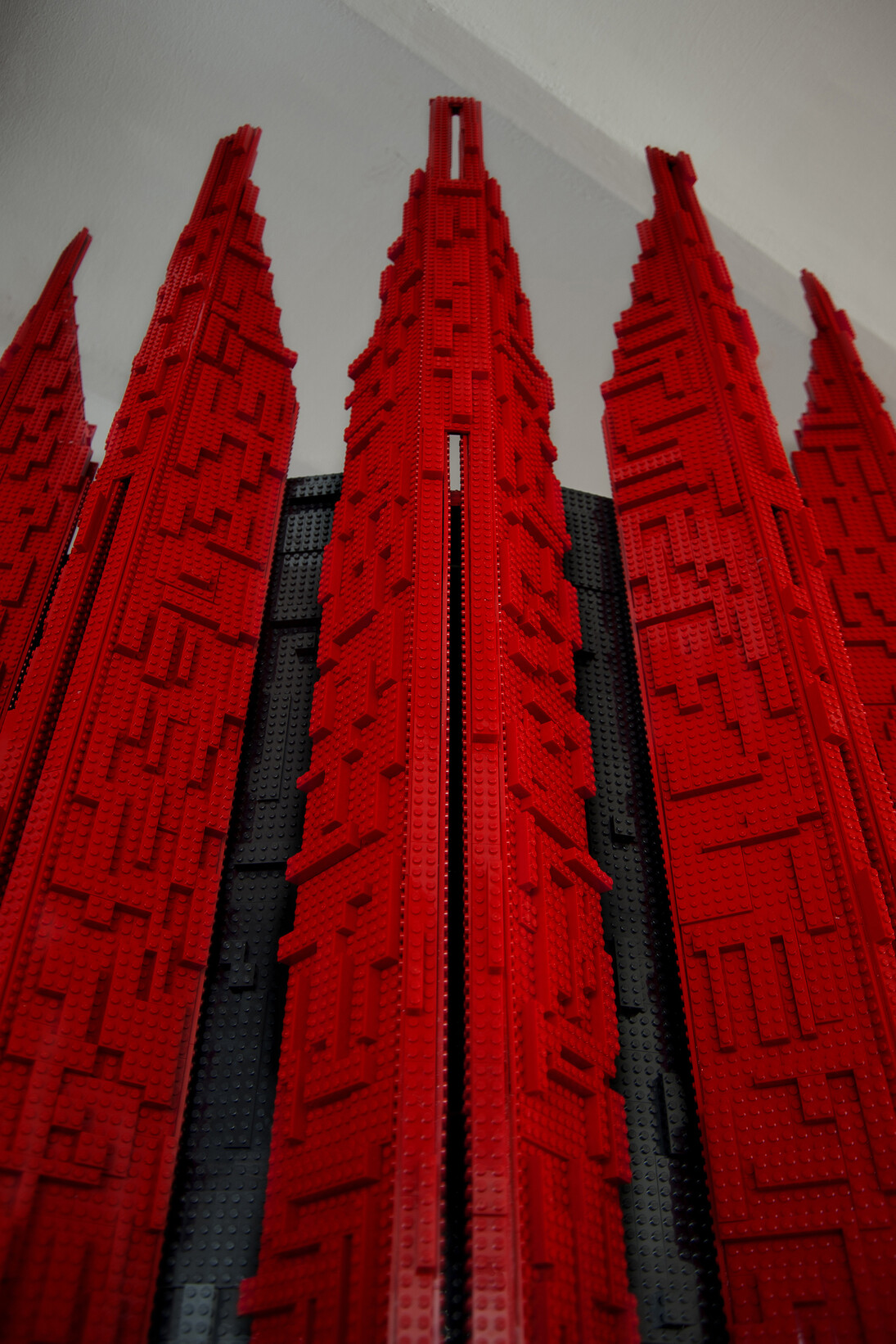 Los Carpinteros, Robotica (detail), 2013, wood, metal, LEGO® bricks, Height: 289.6 cm / Diameter: 149.9 cm, Height: 114 in / Diameter: 59 in, Photo: Jason Wyche, Courtesy of Sean Kelly Gallery, New York © Los Carpinteros