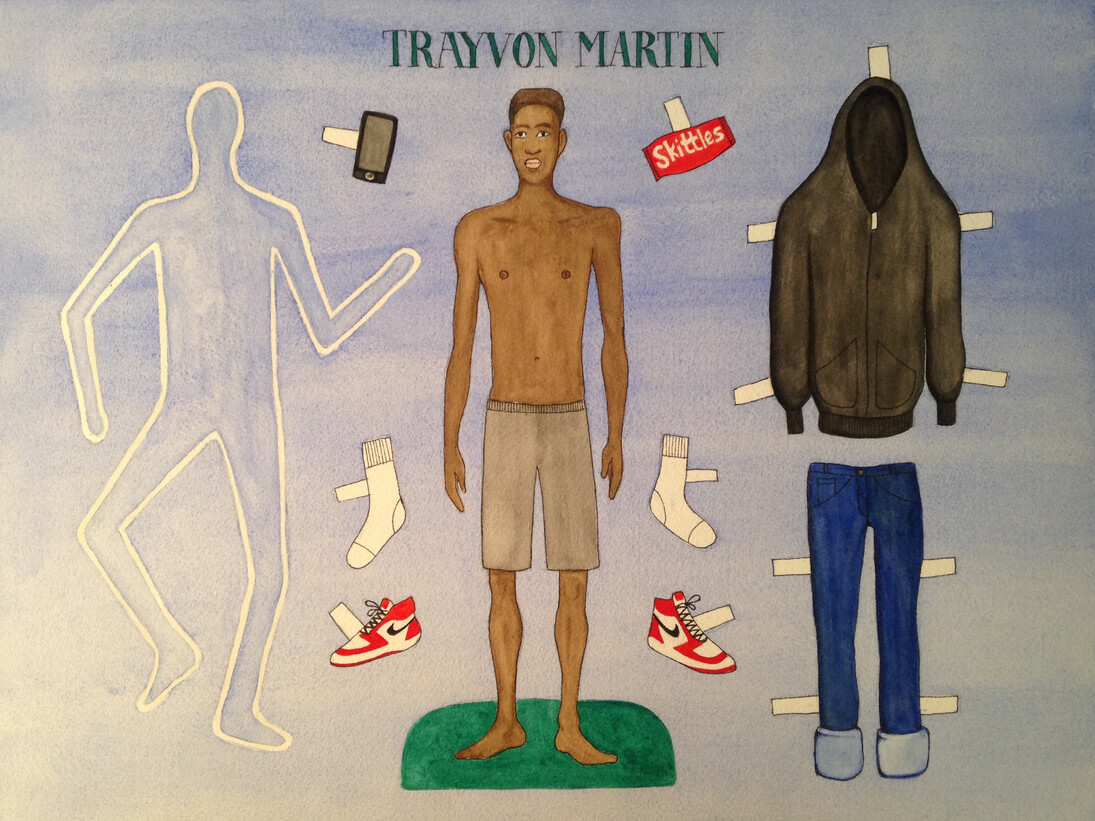 Patricia Fabricant, Trayvon Martin, 2015, Gouache on paper, 12 x 16 in.