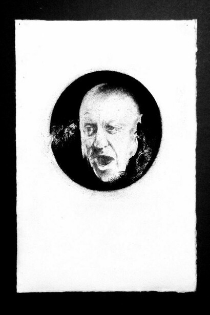 El bebedor de aguardiente (I), Charcoal on Paper, 16.5 x 11.8 inches