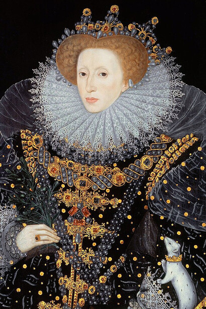 The Ermine Portrait of Elizabeth I. Artist attributed to William Segar or George Gower (formerly attributed to Nicholas Hilliard)