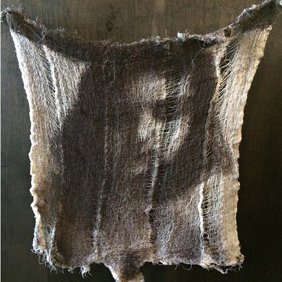 Sara Salaway, Untitled, 2015, salt print on fabric, 14 X 17in