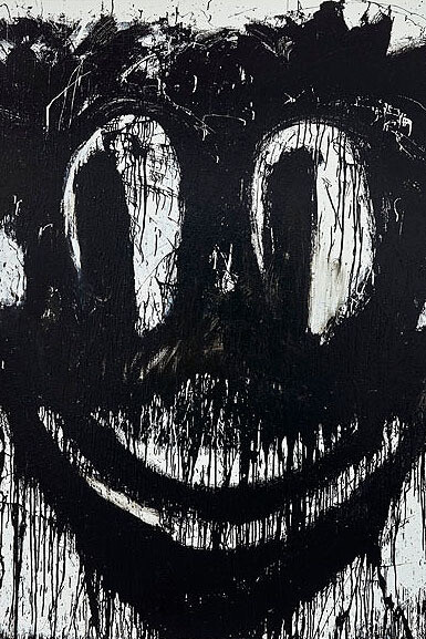 Joyce Pensato, Lenny, 2012, enamel on linen, 228 x 203 cm, 90 x 80 ins