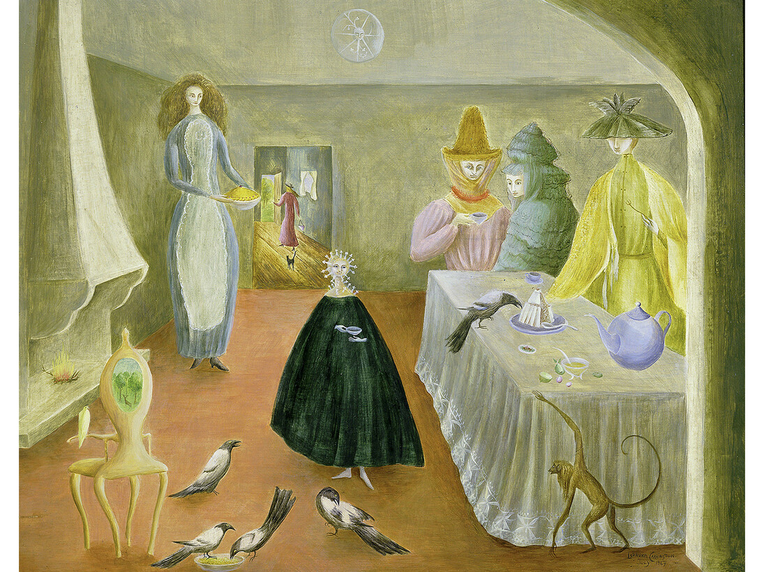 Leonora Carrington, The Old Maids 1947, Oil on board, 582 x 738 mm. Robert and Lisa Sainsbury Collection, Sainsbury Centre for Visual Arts University of East Anglia. © Estate of Leonora Carrington / ARS, NY and DACS, London 2015