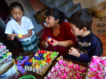 Preparing the "cascarones" is also part of the fun. It begins way before the actual celebration date