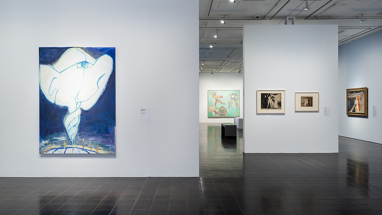 Maria Lassnig and Edvard Munch, exhibition view. Courtesy of Hamburger Kunsthalle 