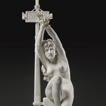 Hipatia en mármol, del escultor Odoardo Tabacchi (1874)